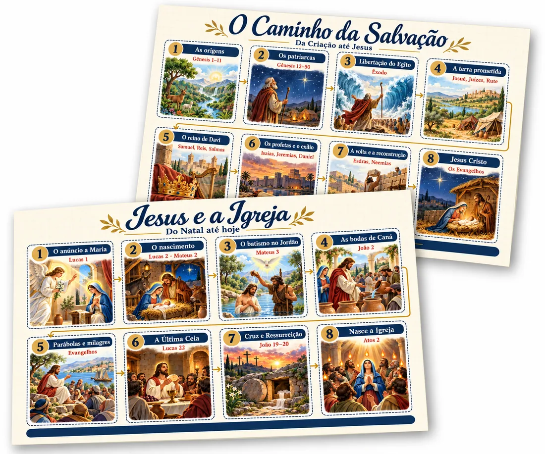 Linhas do tempo O Caminho da Salvação e Jesus e a Igreja